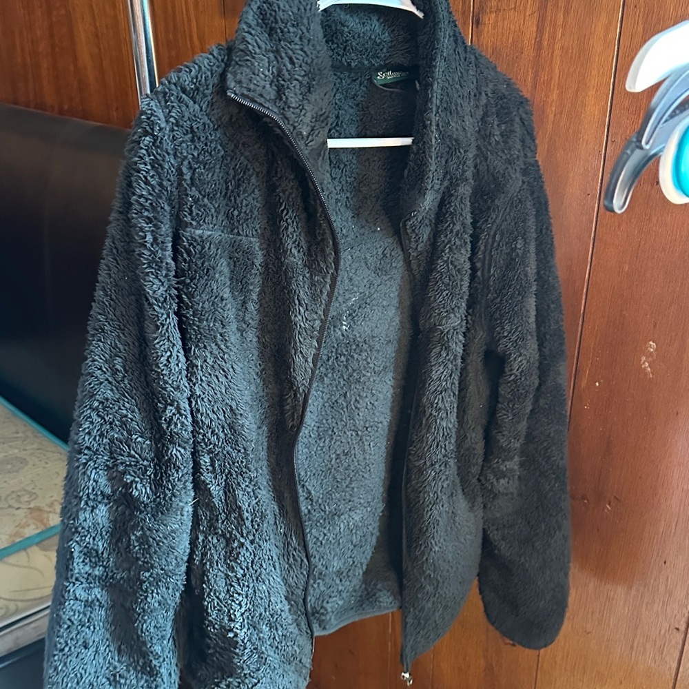Plush Black Teddy Jacket with Full Zip